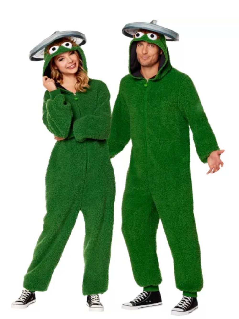 Adult Oscar the Grouch Jumpsuit Costume - Sesame Street L/XL